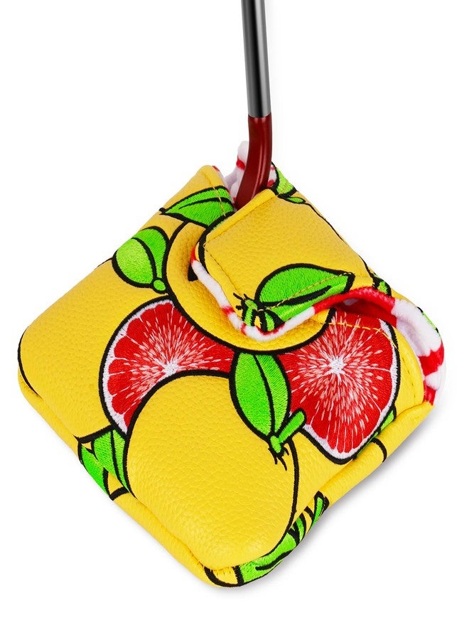 mytag Mallet Putter Cover Grapefruit Strong Magnetic Square Putter Headcover for Taylormade Spider Bettinardi Putters - Image 4