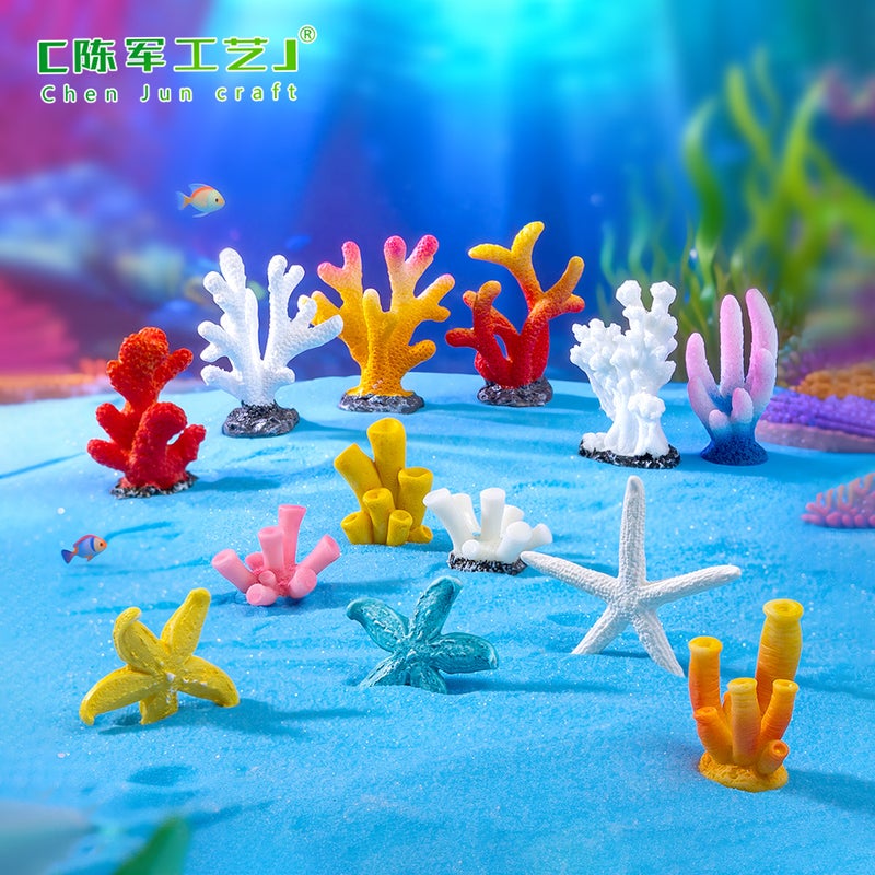 Simulation Resin Coral Aquarium Fish Tank Fish Turtle Small Ornaments Mini Gift Decoration Starfish Diy Ornaments - Image 3
