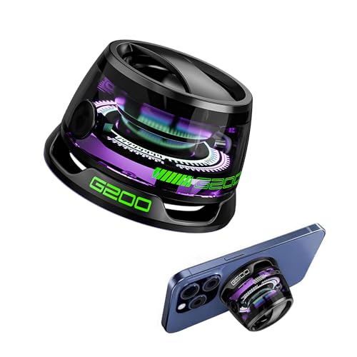 Hounyoln Magnetic Bluetooth Speaker,Multifunctional Portable G200 Speaker with Multi RGB Color Light Show-3D Surround Sound Effect,Phone Stand for iPhone, Android, TWS Pairing (Black) - Image 1