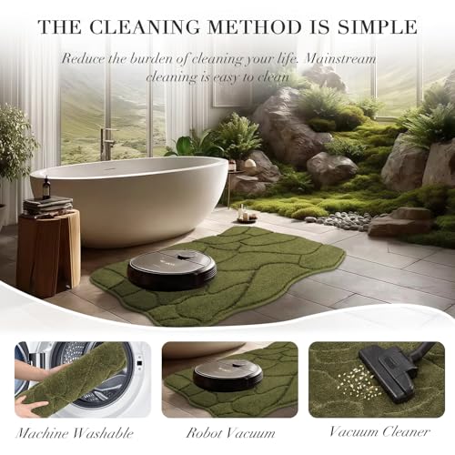 BSICPRO Large Bathroom Rugs Runner, 22x47 Inches Long Bath Mats for Bath Non Slip, Soft Absorbent and Quick Dry Microfiber Rugs, Machine Washable (Olive Green) - Image 5