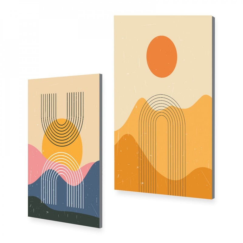 Marktna A double canvas painting with a modern design, total size 100 x 70 cm - Image 2