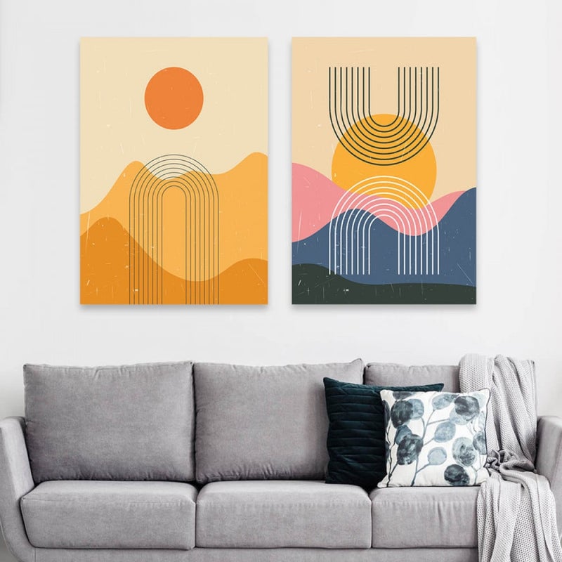Marktna A double canvas painting with a modern design, total size 100 x 70 cm - Image 1