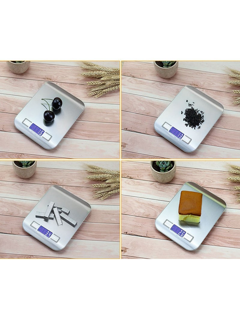 Electric Digital Kitchen Scale weigh Upto 10kg LCD Kitchen Food Scale,Silver - Image 4