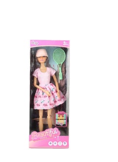 Plastic tennis doll for girls - multiple