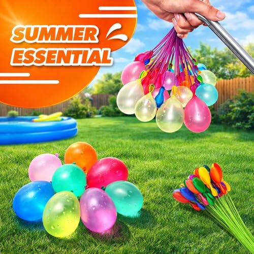 GRAPHENE Set of 3 Bunch 111 Holi Magic Water Balloons With Tap Adapter Automatic Latex Non Toxic Vibrant Color Quick Fill Easy Tie Water Balloon Summer Fight Holi Celebration for Unisex Kids Boy Girl - Image 5