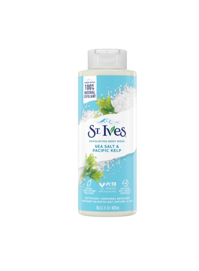 St. lves St. Ives Sea Salt & Pacific Kelp Exfoliating Body Wash Made with Botanical Cleansers and 100% Natural Exfoliant 473ml - Image 1