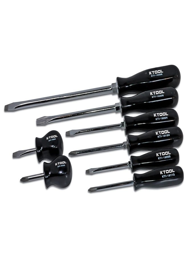K-Tool International K Tool International 8-Piece Black Phillips and Slotted Screwdriver Set - Image 1