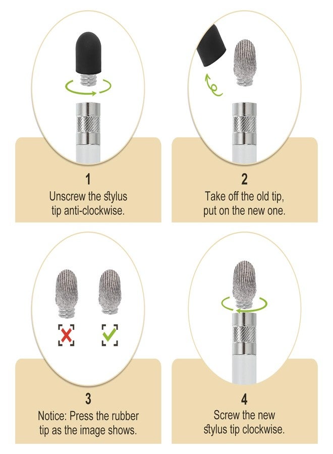 MECCANIXITY 20Pcs Replacement Fiber Mesh Tips for Stylus Pens 7mm Suitable for Capacitive Touch Screen,High Sensitivity,Soft,No Scratch Screen Pen Tip - Image 4