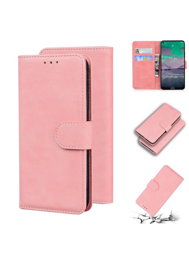 S-TOP Case For Nokia 3.4 Skin Feel Pure Color Flip Leather Phone Case - Image 1