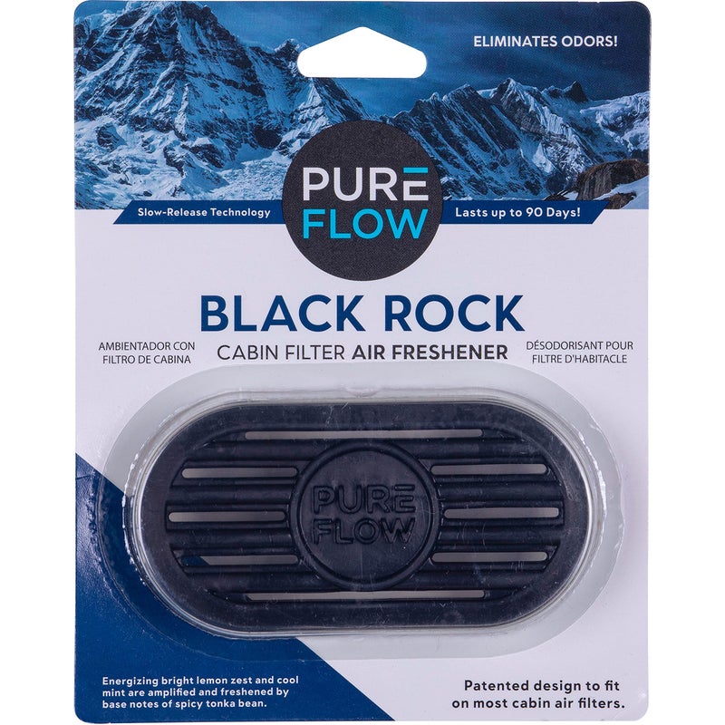 Pureflow Cabin Filter Air Freshener with Odor Eliminator â€“ Fits on Most Car, Truck, and SUV Cabin Air Filters - Black Rock (1 Pack) - Image 1