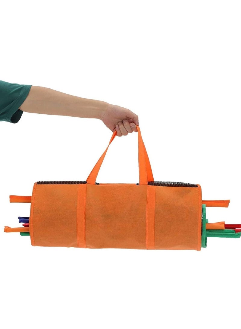 4 Pieces Folding Supermarket Trolley Reusable Eco-Friendly Shopping Bags multicolor - Image 4
