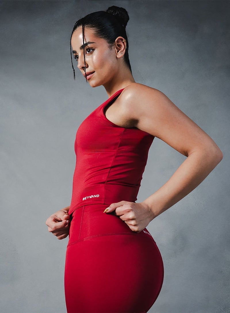 Beyond Sportswear Women's Red Sleeveless Top - Image 2