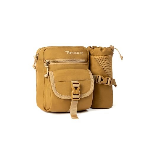 Tripole Ranger Multi-Utility Waist Pack with Detachable Bottle Holder – Hiking Waist Bag & Sling for Travel & Outdoor Adventure (Khaki) - Image 2