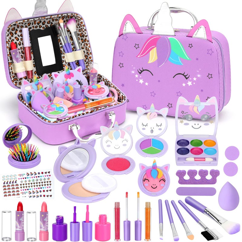 Heaning Kids Washable Makeup Girl Toys Real Make up Set for Kid Children Princess Dress Up Pretend Play Christmas Birthday Gifts Toys for Girls 3 4 5 6 7 8 9 10 11 12 Year Old - Image 2