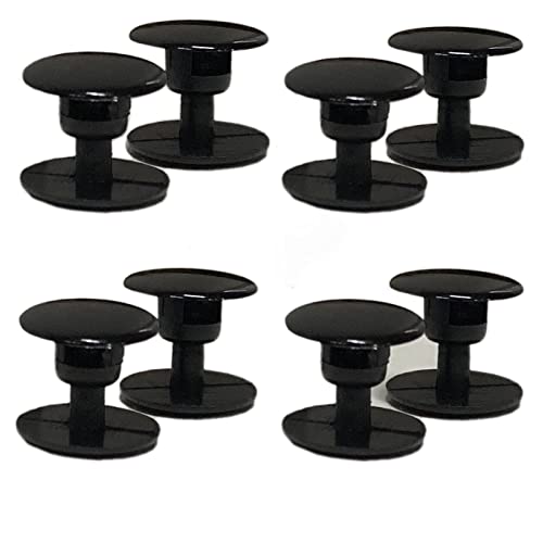 Koomduk 8 Sets Replacement Rivets for Beach Shoe Replacement Button Replacement Parts Compatible for Clog Beach Shoe Strap Repair (Black) - Image 1