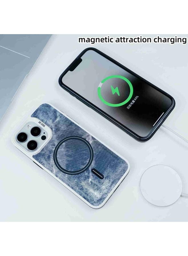 زبون جراب هاتف مغناطيسي من MagSafe بلون جينز متباين لهاتف iPhone 12 Pro Max - Image 2