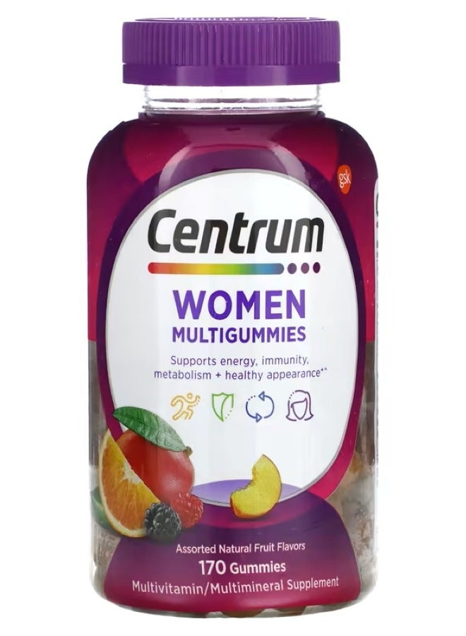 Centrum Women Multigummies Assorted Natural Fruit  170 Gummies - Image 1