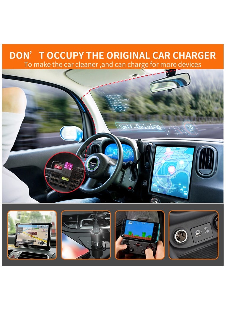 DUNISO Hardwire Kit for Dashcam 11ft Type-C USB Converts 12V-24V to 5V/2.5A, 24 Hours Parking Mode Car Dash Camera Charger Cable kit with Low Voltage Protection, 8 Fuse Holders Tap Cable  - Image 2