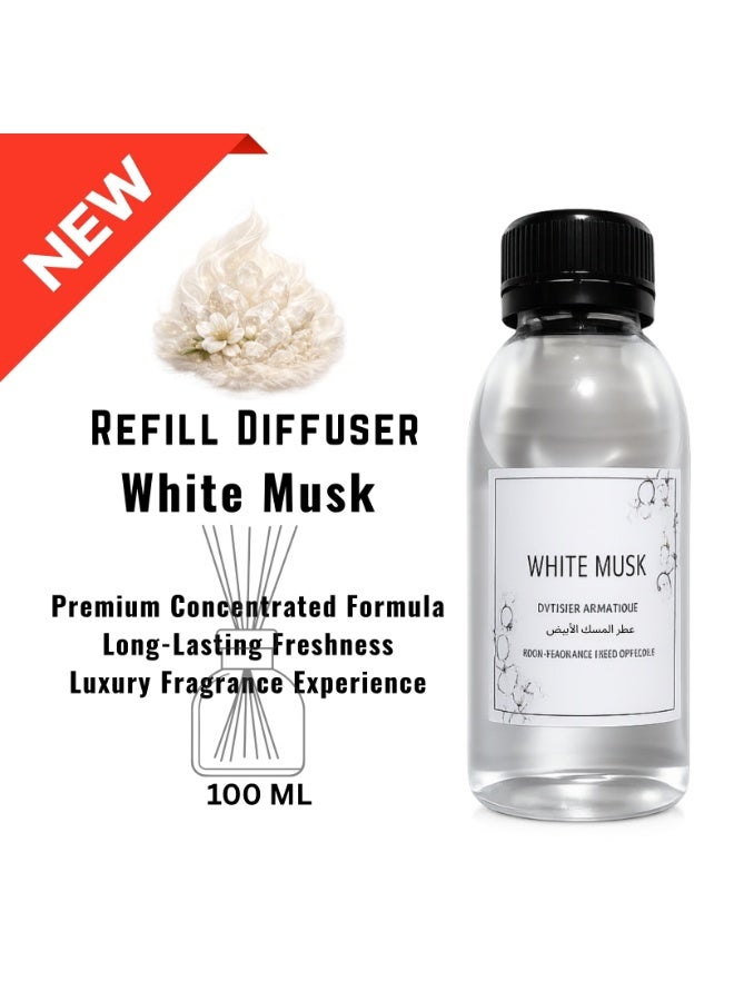 White Musk Concentrated Fragrance 100 ml Refill Bottle for All Diffusers - Long-Lasting Scent for Home and Car - Health Safe - Image 1