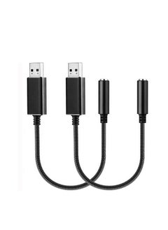 Excefore 2 Pack Audio Adapter External Stereo Sound Card USB to Headphone Audio Jack Adapter with 3.5mm Aux TRRS Jack and Durable Braided Cable Compatible for Mac, PS4, PC, Laptop, Desktops, Windows  - Image 1