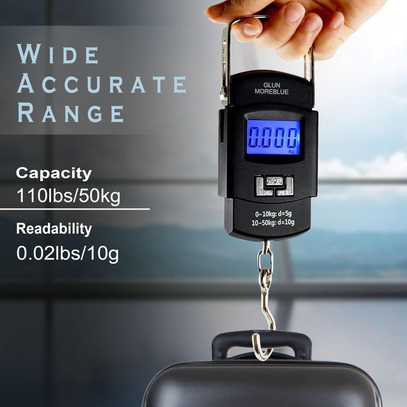 GLUN Electronic Portable Digital LED Screen Luggage Weighing Scale, 50 kg/110 lb - Image 3