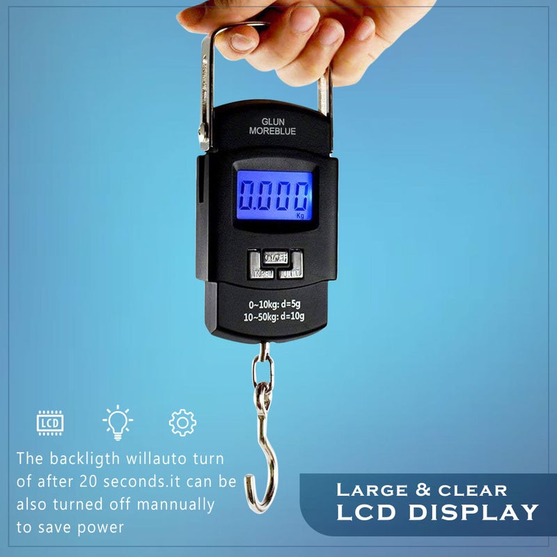 GLUN Electronic Portable Digital LED Screen Luggage Weighing Scale, 50 kg/110 lb - Image 2