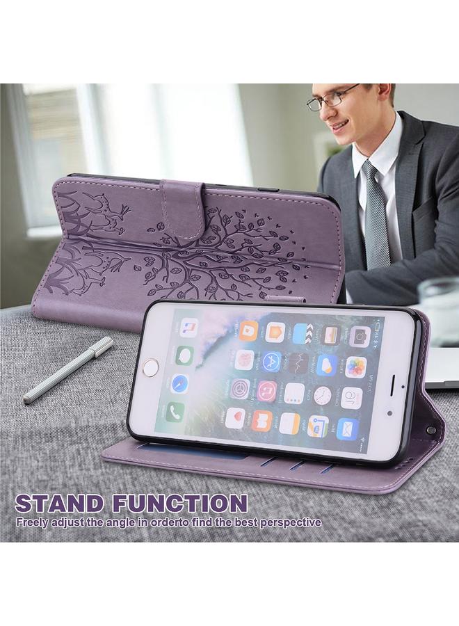 Zaboon Case For iPhone 13 Pro Max Tree & Deer Pattern Pressed Printing Horizontal Flip Leather Phone Case For iPhone 12 Pro Max / 13 Pro Max - Image 5