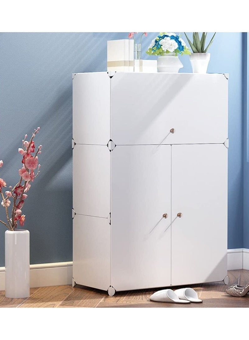 DubaiGallery Plastic Modular Shoe Cabinet Cube Shoe Storage Organizer Portable Adjustable Shoe Rack Shelf Space Saving Doors Closet Entryway - Image 1