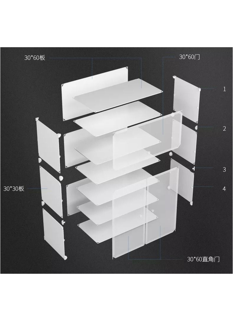 DubaiGallery Plastic Modular Shoe Cabinet Cube Shoe Storage Organizer Portable Adjustable Shoe Rack Shelf Space Saving Doors Closet Entryway - Image 4