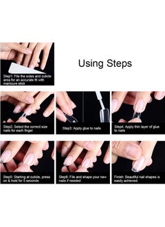 ORiTi 100 Piece False Nails Tips Transparent  - Image 2