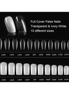 ORiTi 100 Piece False Nails Tips Transparent  - Image 3