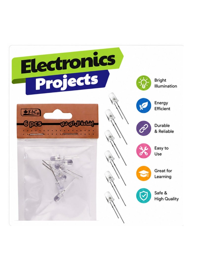 SBC 6-Piece Miniature LED Lights For School Projects And Crafts - Image 1