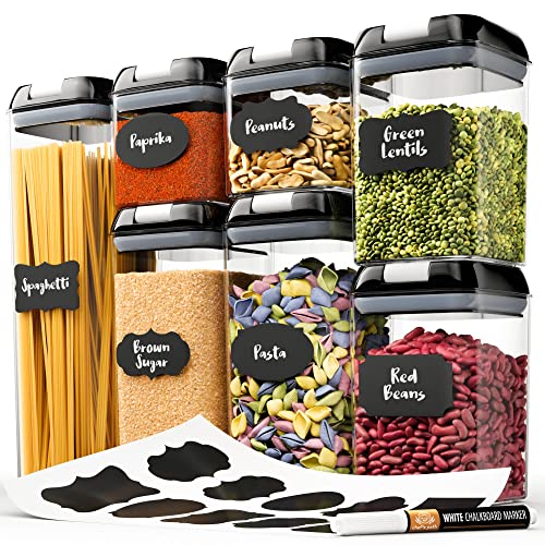 Chef's Path - Set of 7 Airtight Food Storage Containers for Kitchen Storage - Clear Plastic - Durable Strong Lids - - Image 2