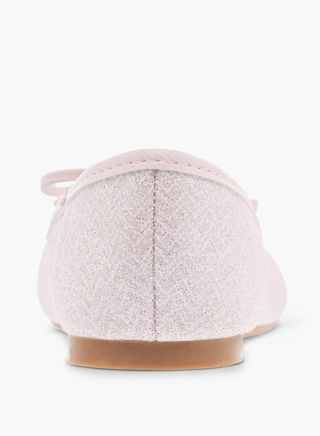 Flora Bella By Shoexpress Girls Bow Applique Slip-On Ballerina Shoes  - Image 4