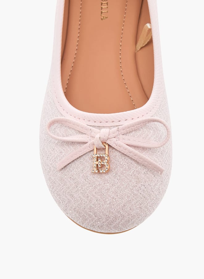 Flora Bella By Shoexpress Girls Bow Applique Slip-On Ballerina Shoes  - Image 3