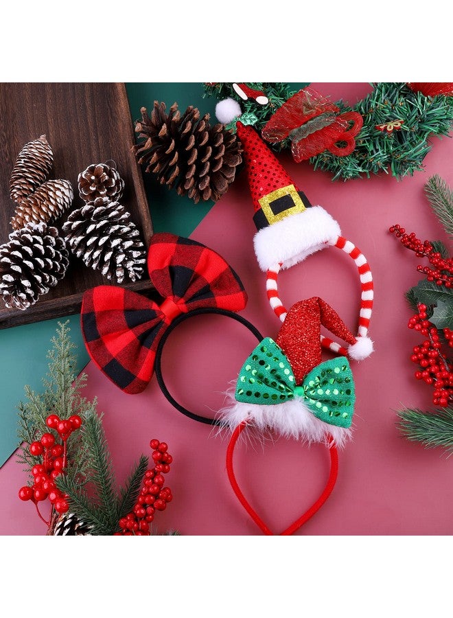 Aneco 12 Pieces Christmas Headbands Assorted Christmas Head Boppers Xmas Tree Santa Antler Reindeer Elves Hat Headband for Christmas Party - Image 4