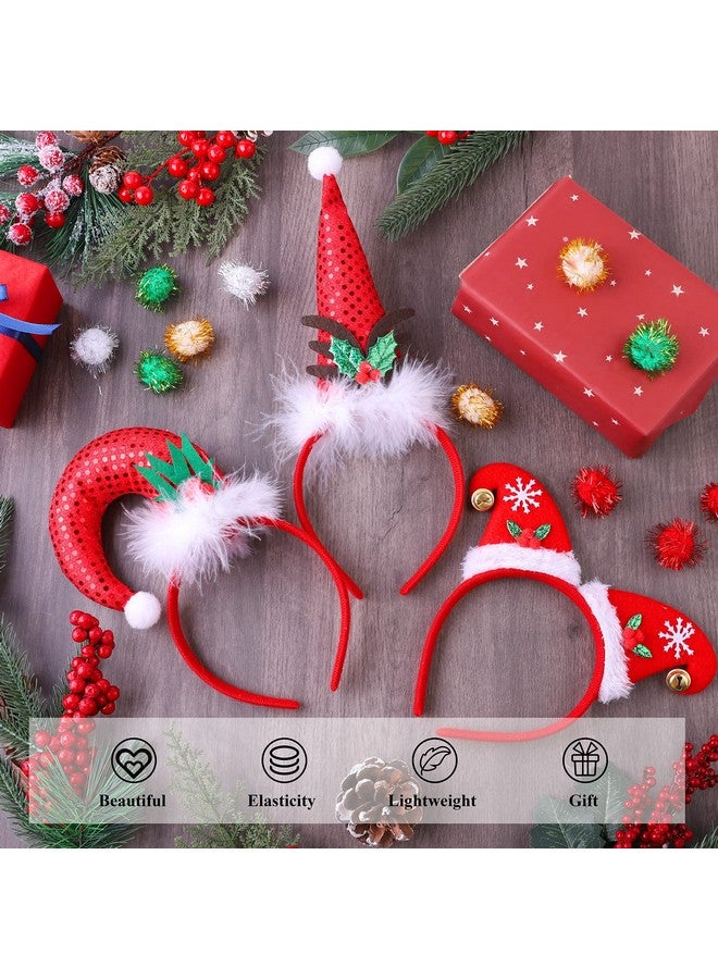 Aneco 12 Pieces Christmas Headbands Assorted Christmas Head Boppers Xmas Tree Santa Antler Reindeer Elves Hat Headband for Christmas Party - Image 5