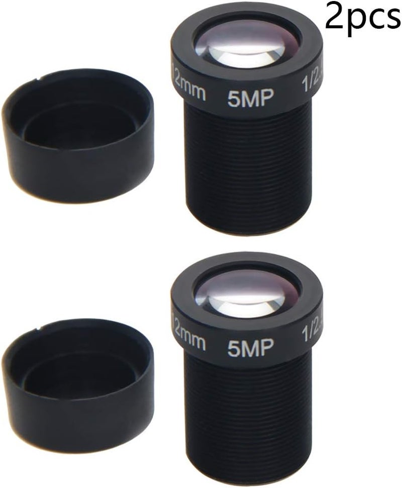 Othmro 2Pcs 12mm CCTV Camera Lens 5MP F2.0 Pixels Security WiFi Camera Lens 1/2.5Inch Wide Angle for Camera M12 Threaded Dia for CCTV IP Camera Panoramic CCTV Camera Lens - Image 1