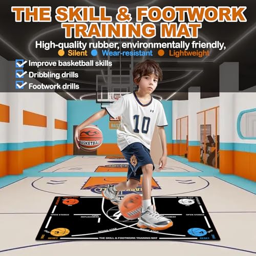Rccilucki Portable Basketball Footwork Training Mat,31.5Inch X 47.2 Inch Agility Footstep Training Mat, Basketball Pads for Training for All Levels, Non-Slip Silent Equipment to Improve Speed, Strength and Coordination - Image 4