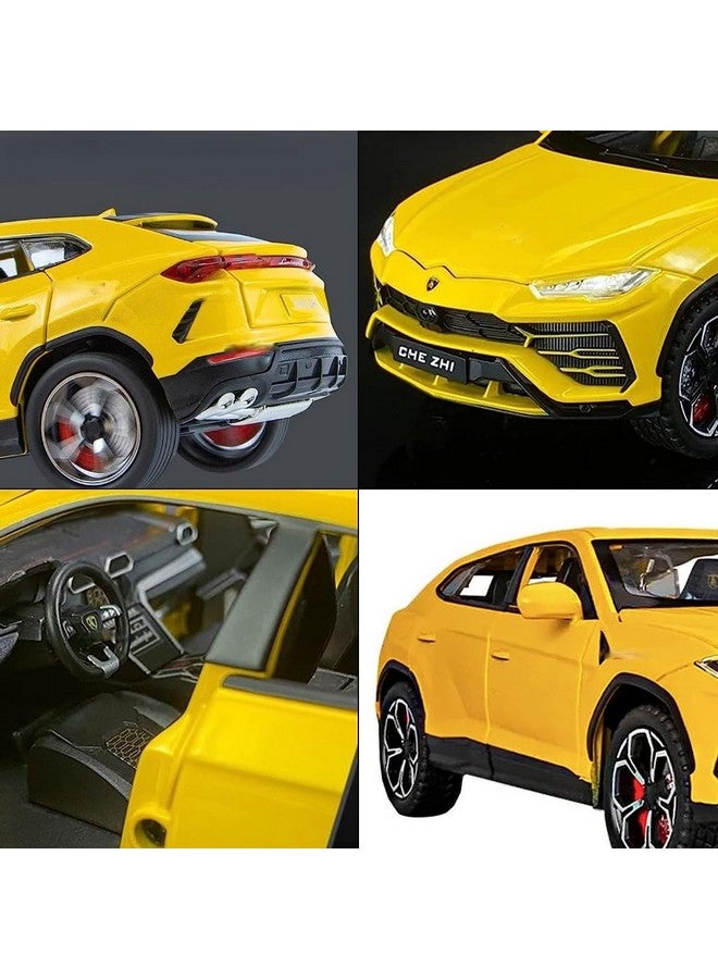 LONGMIRE Metal Pull Back Diecast Car Pull Back Car Model with Sound Light Boys Gifts Toys for Kids Pack of 1, Multicolor (1:24 Lamborghini Urus) - Image 2