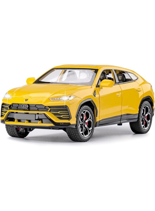 LONGMIRE Metal Pull Back Diecast Car Pull Back Car Model with Sound Light Boys Gifts Toys for Kids Pack of 1, Multicolor (1:24 Lamborghini Urus) - Image 1