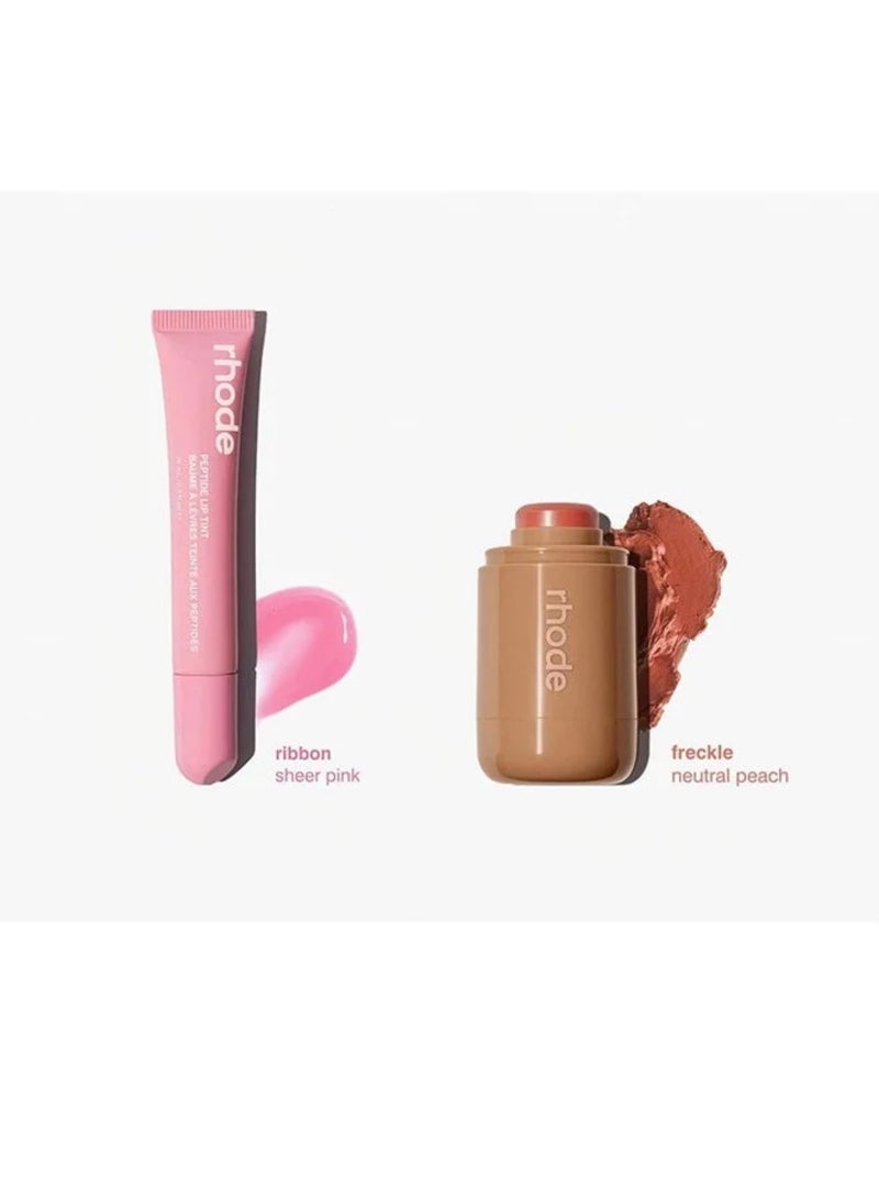 Rhodes Peptide Lip Tint + Pocket Blush - Ribbon + Freckle - Image 3