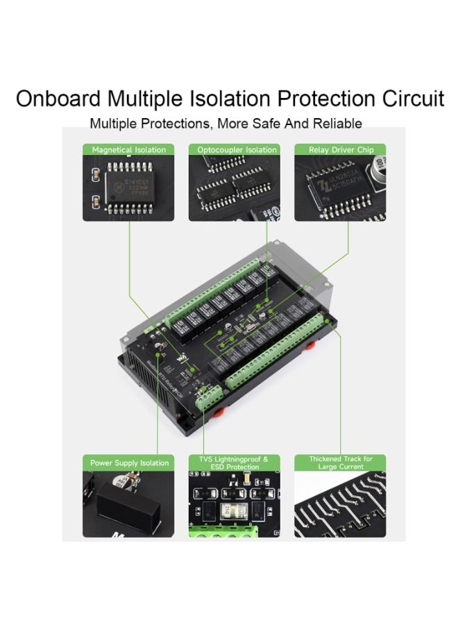 Waveshare 24921 Modbus RTU 16-Ch Relay Module, RS485 Interface, With Multiple Isolation Protection Circuits - Image 4