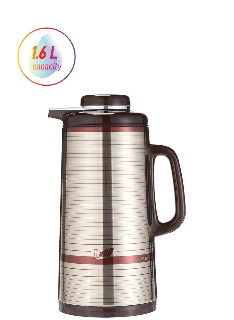 Peacock Vacuum Flask Made in Japan Thermos 1.6 Ltr Brown  - Image 1