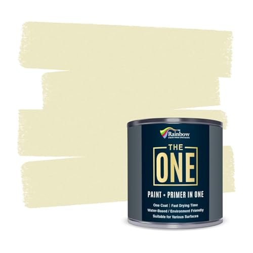 THE ONE All-In-One Paint & Primer - Cream Matte, 33.8 Fl Oz/1 Liter | 1 Coat Formula | Easy Indoor & Outdoor Decorating for Home & Garden Walls, Floors & Furniture | Water-Based & Low VOC - Image 1