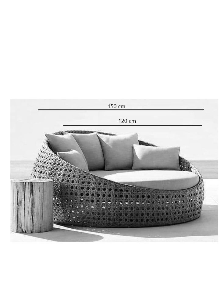 Sampa Rattan Sampa Rattan Outdoor Sofa – 120cm Wooden Frame for Garden or Terrace  - Image 2