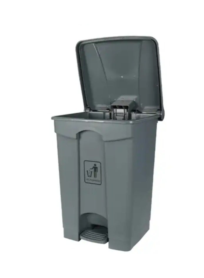 VINSTAR 87 Ltr Grey Outdoor Waste Center Pedal Bins, Garbage Can Container With Attached Lid - High Density Polyethylene (HDPE) Heavy-Duty - Image 3