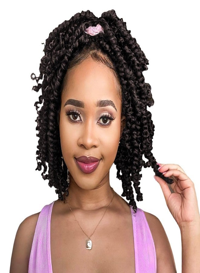 BOHOBABE Pre-twisted Passion Twist Crochet Hair 8 Inch Short Brown Pre-looped Crochet Passion Twist Braiding Hair 8 Packs (4#) - Image 1