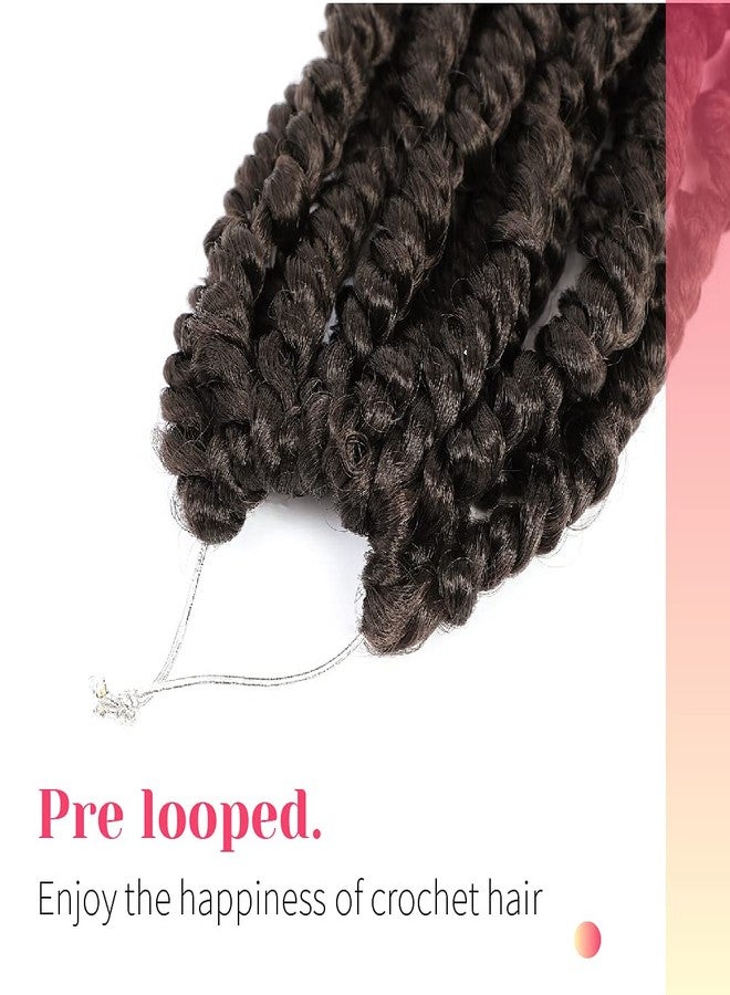 BOHOBABE Pre-twisted Passion Twist Crochet Hair 8 Inch Short Brown Pre-looped Crochet Passion Twist Braiding Hair 8 Packs (4#) - Image 5