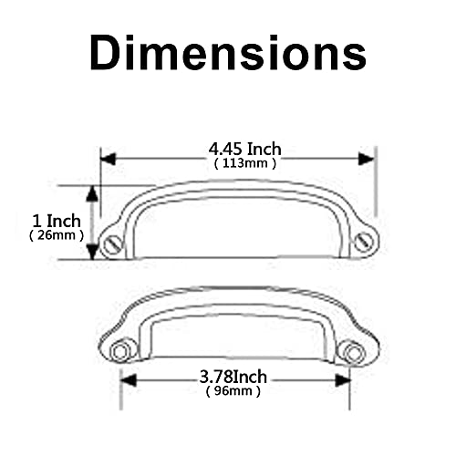 HARPOON 10 Pack Bin Cup Handle Pulls,Vintage Drawer Pulls,Cabinet Hardware,Shell Handle,3.78 Inch Black - Image 3
